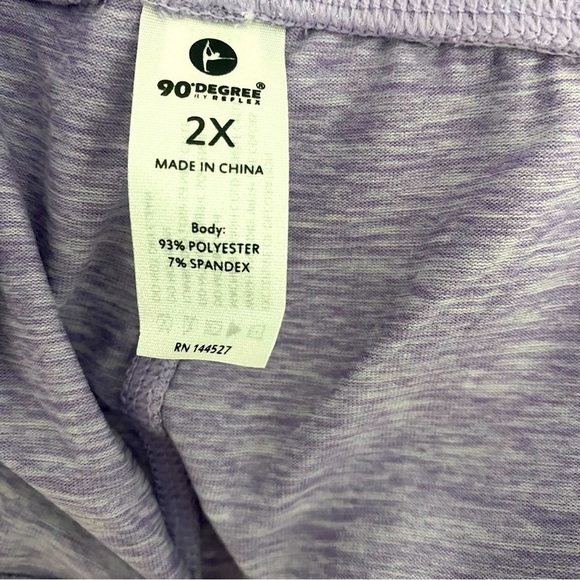 90 Degree By Reflex Lightweight Lounge Shorts - Casual  Lavender Plus 2X NWT - Picture 9 of 10